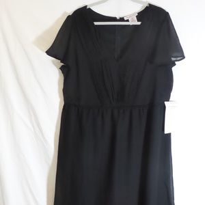 Roaman's Hi-lo formal ruffle sleeve dress || 18W